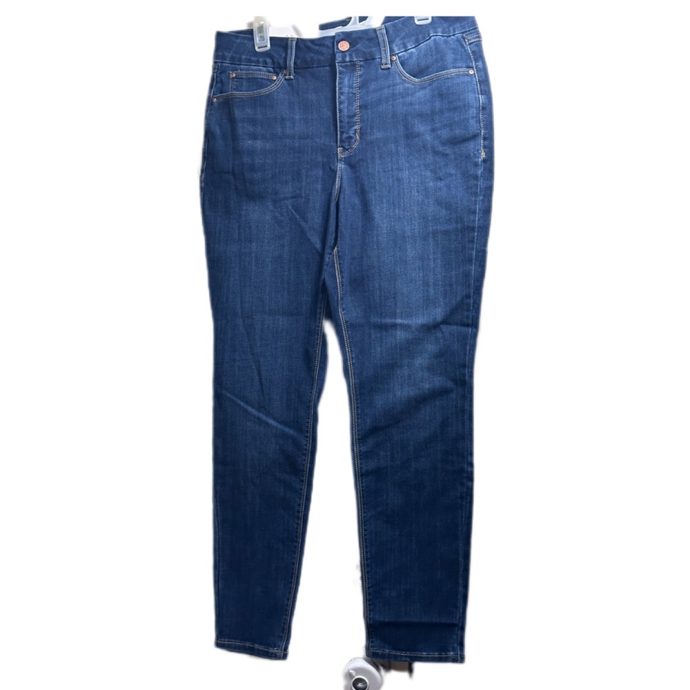 Seven7 Tummyless Skinny Jeans in Deep Blue